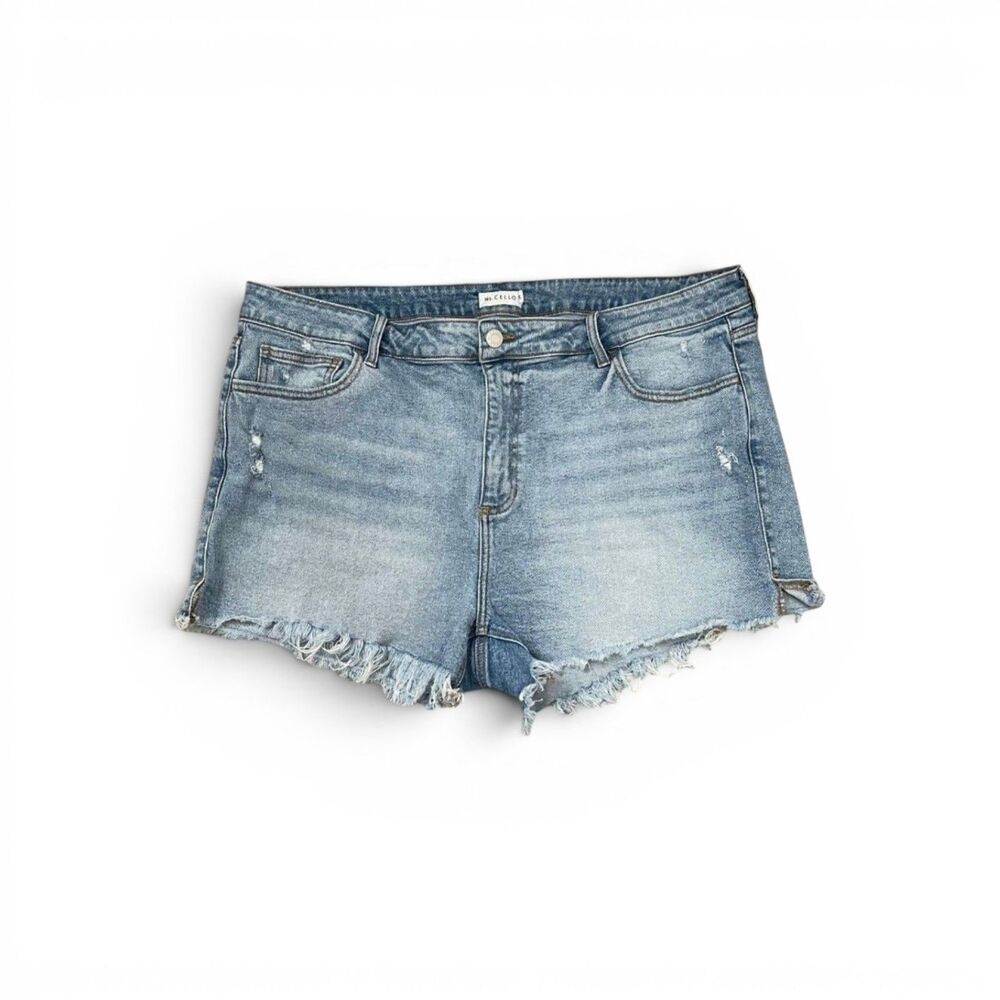 Ms CELLO Denim High Rise Stretch Short, Size 3X   3XL